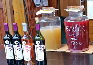 czech burcak early wine for sale on a market stall