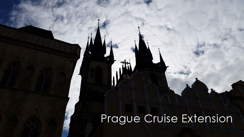Prague Church of Our Lady Before Tyn in Silhouette