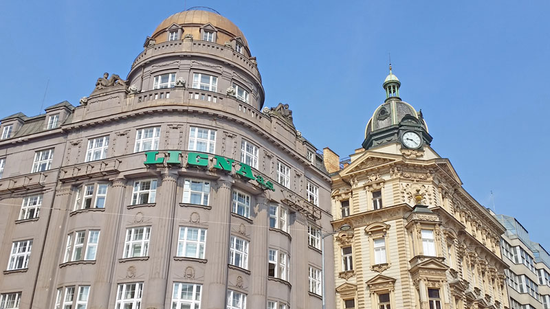 examples of baroque and late baroque architecture on prague's wenceslas square