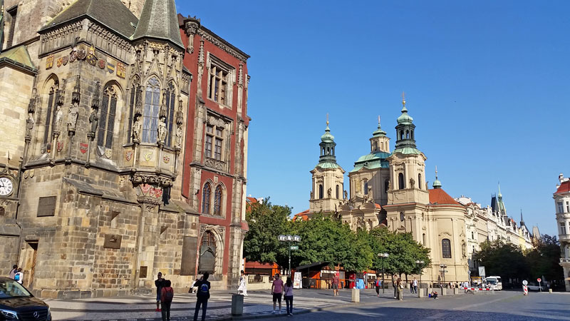 prague old town hall and st nicholas church