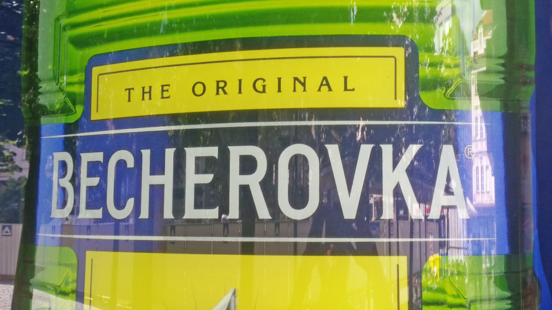 becherovka bottle advert