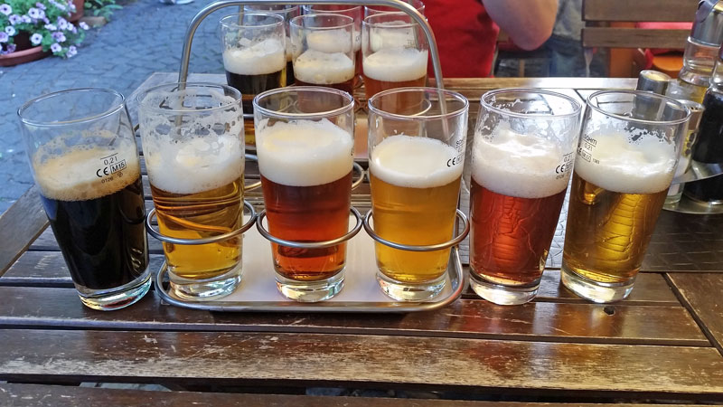 flight of beers in prague