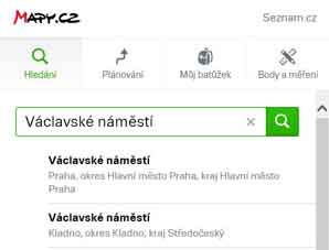 mapy.cz street search function