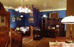 upstairs interior of restaurant u modre kachnicky 2 in prague