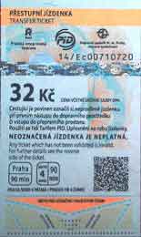 czech 32 korun ticket