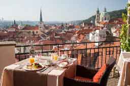 terrace view restaurant u zlate studne in prague