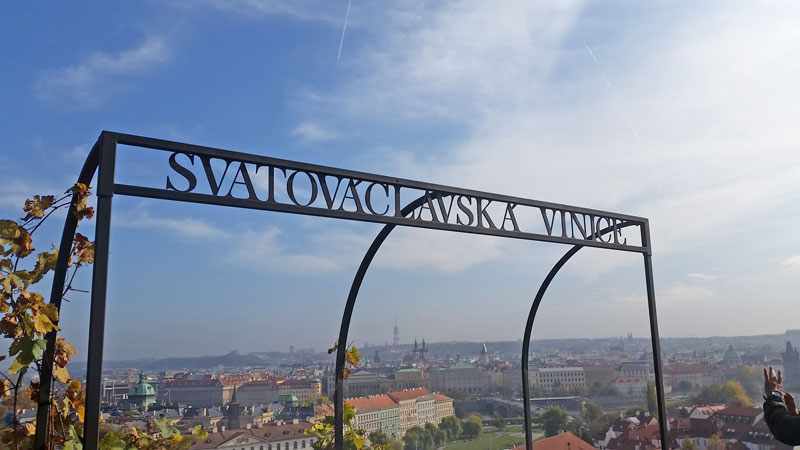 entry sign to the saint wenceslas vineyard prague castle