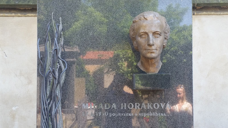 milada horakova headstone in vysehrad cemetery in prague