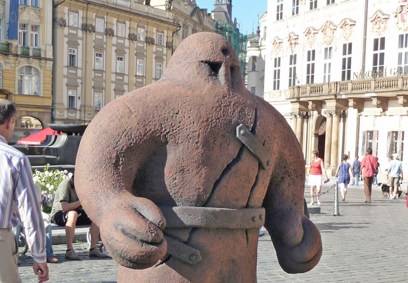 a golem on prague old town square