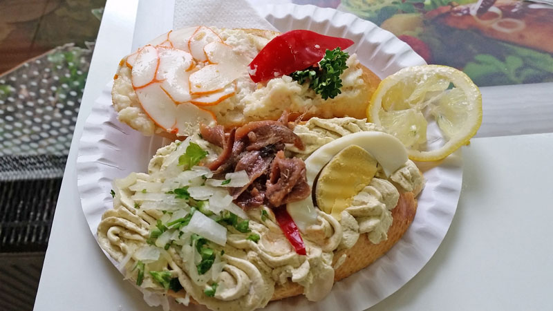 czech open sandwiches called chlebicky made with fish