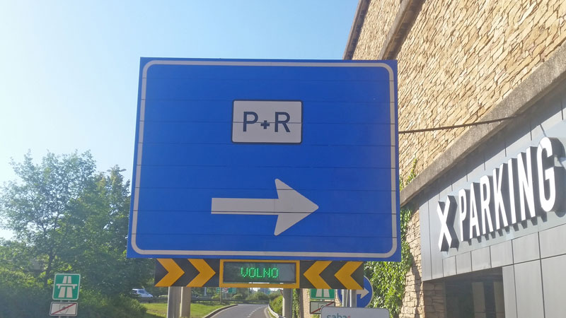 P&R sign chodov park and ride