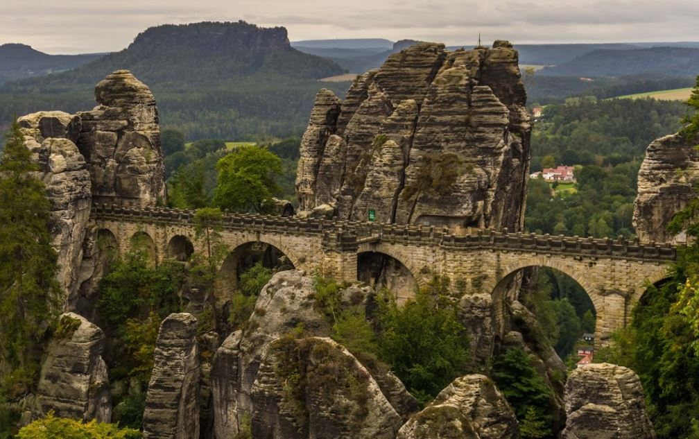 bastei bridge bastion built from local sandstone