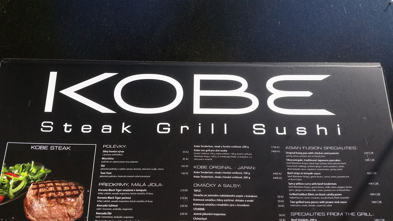 kobe steak and sushi sign