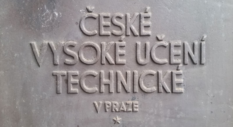 sign saying ceske vysoke uceni technicke v praze which means the czech technical university in prague