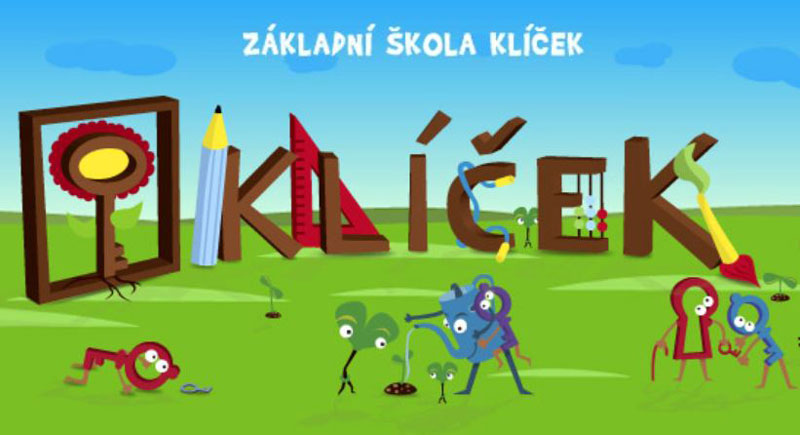 czech school sign saying zakladni skola klicek