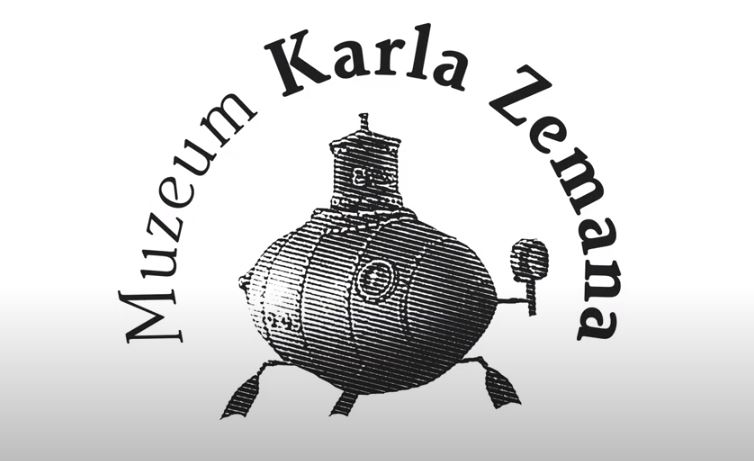 an animated submarine logo for the karel zeman museum