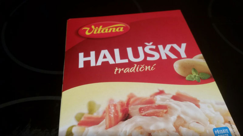 box of ready-mix halusky