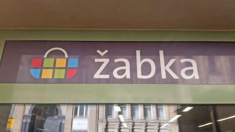 prague corner shop or potraviny  called zabka