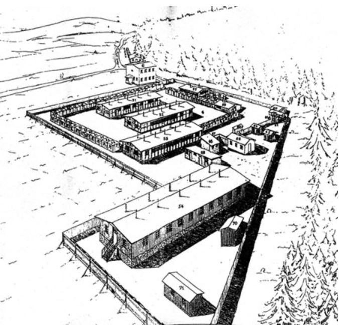 drawing of gypsy camp one in the village of lety in the czech republic