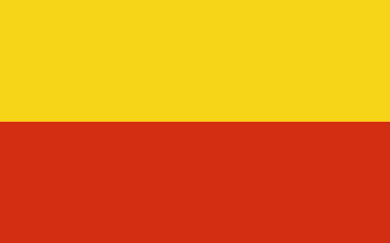 prague flag gold over red