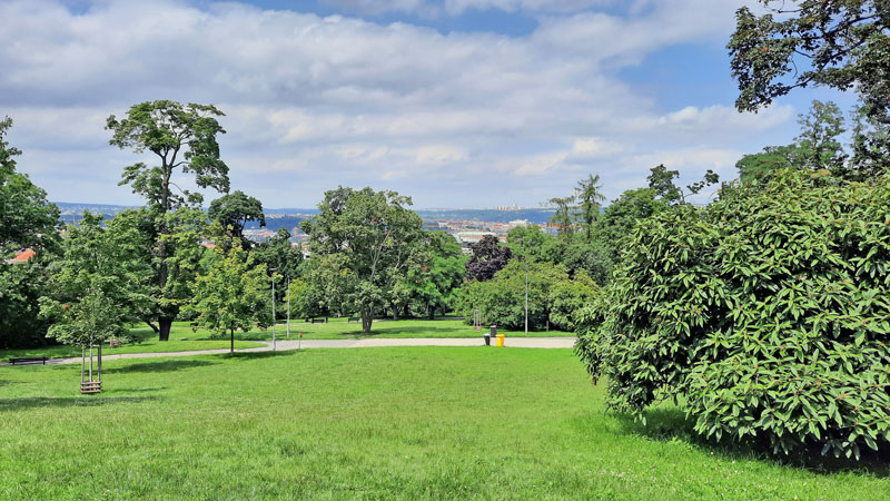 prague riegrovy sady park with view to city