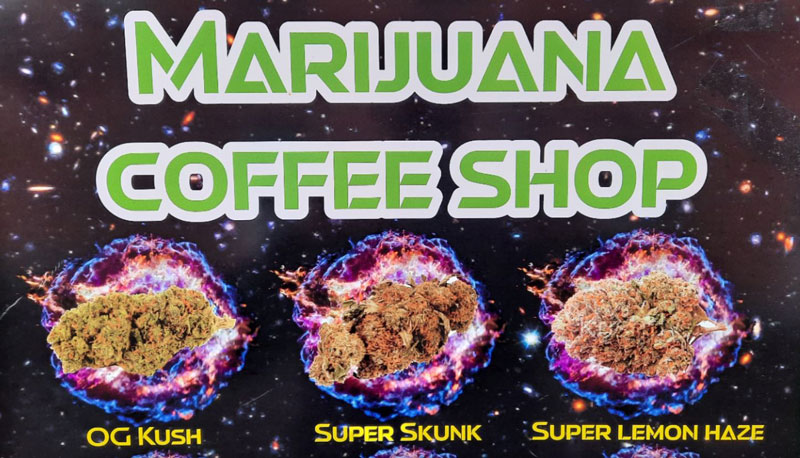prague cannabis marijuana coffee shop advert