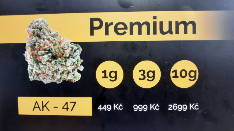 prague cbd shop selling ak47 in 1g, 3g and 10g amounts