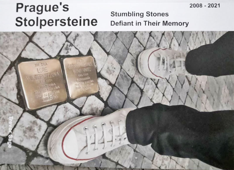 pragues stolpersteine glossy a4 book with stumble stones embedded on the ground