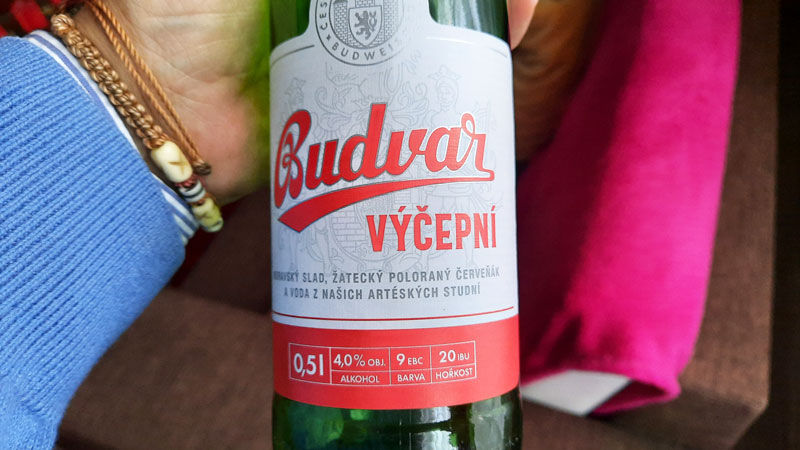 bottle of budvar czech beer labelled as vycepni