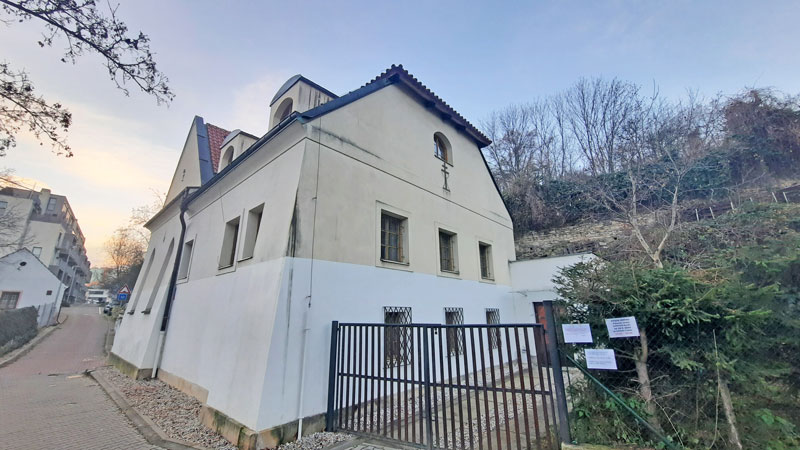 the old michle synagogue in prague and now the location of a czech hussite church