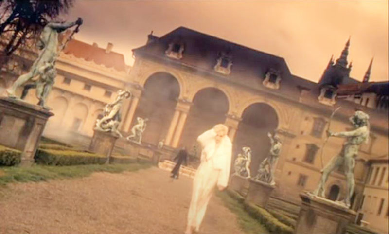 Human League Tell Me When video being filmed at the prague Wallenstein Gardens