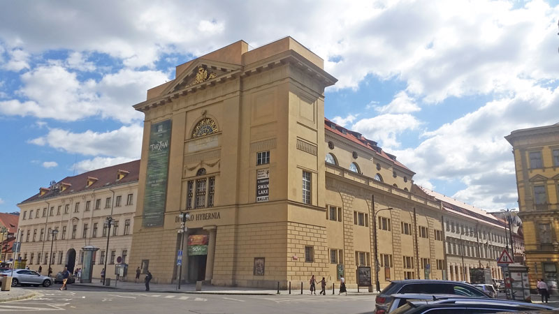 prague hybernia theatre building at republic square