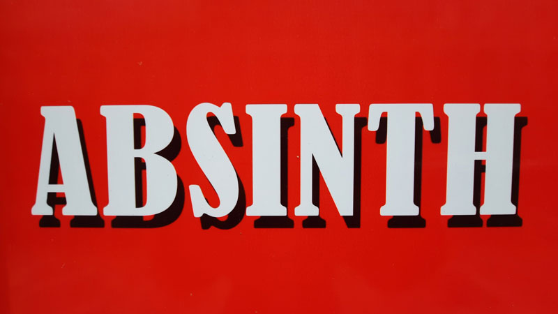 sign in a prague shop saying absinth