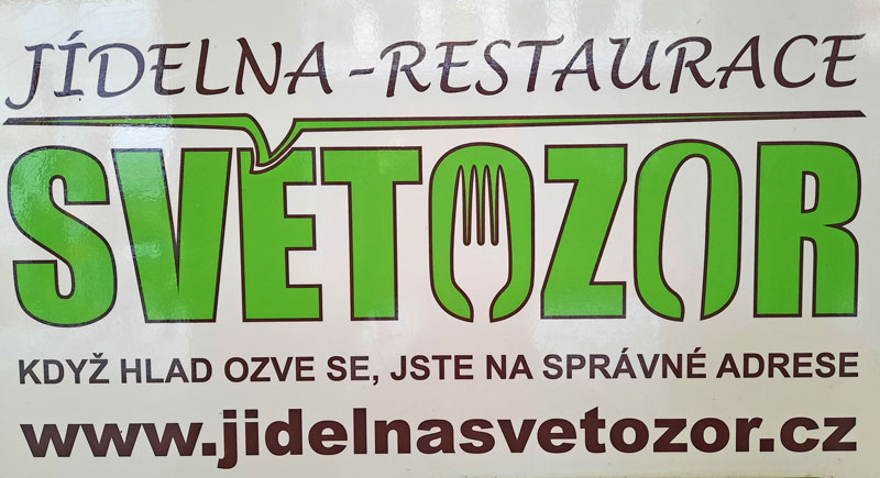 sign outside the jidelna svetozor in prague