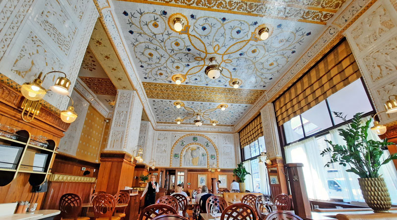 prague cafe imperial ceramic oriental ceiling decoration