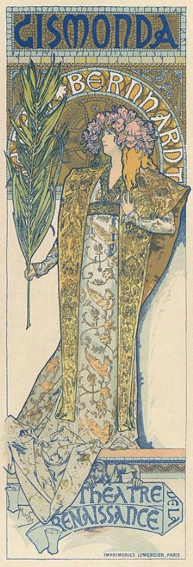 alfons mucha print for the sarah bernhardt gismonda performance