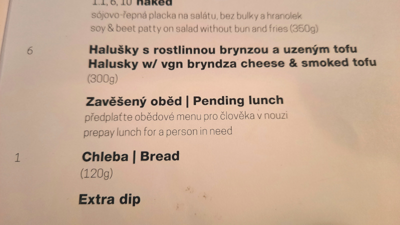prague bistro strecha menu with pending lunch