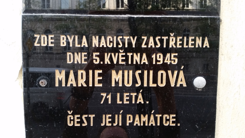 prague uprising memorial to a 71 year old lady