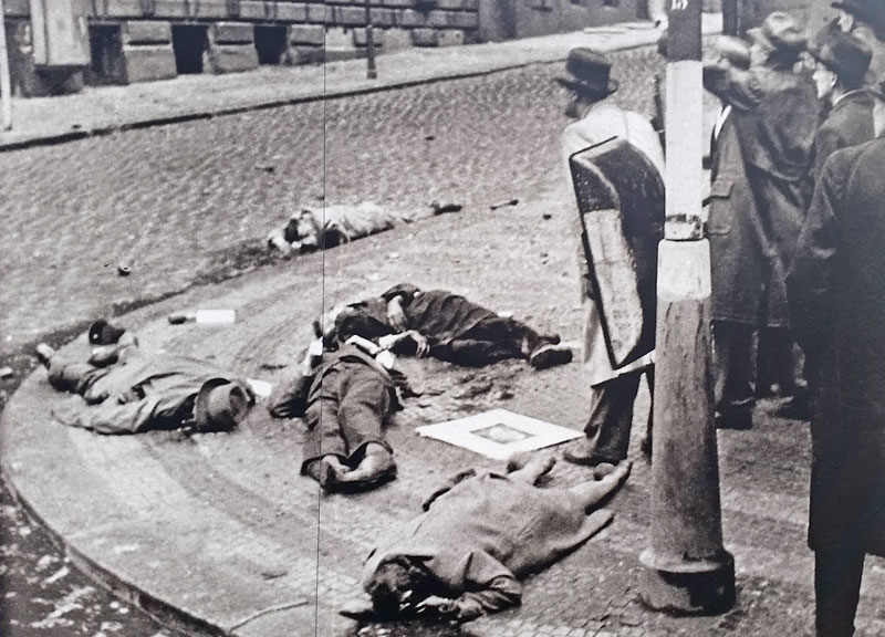 prague civilians gunned down on a street corner in may 1945