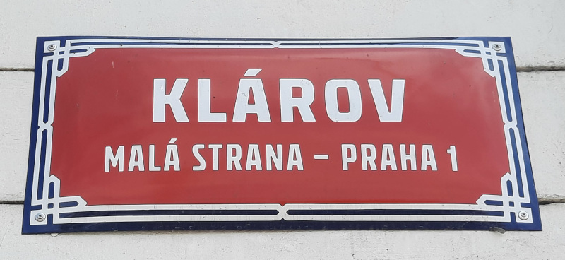 prague street sign klarov