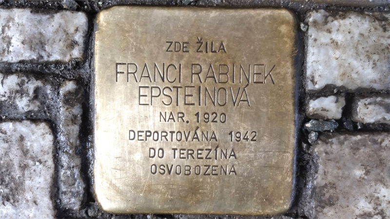 czech stolpersteine for franci rabinek epsteinova in prague spalena street