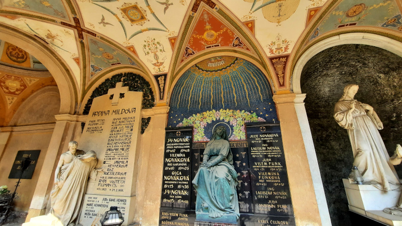 the art nouveau style tomb of the novak family in prague's vysehrad cemetery
