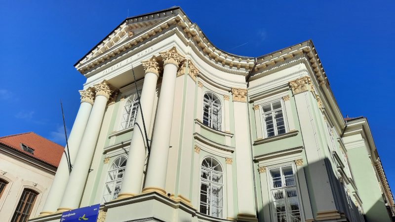 prague baroque estates theatre front exterior