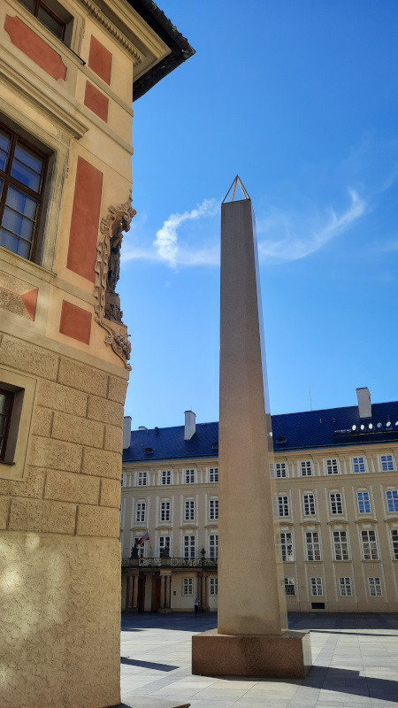 Prague Castle Obelisk looking back to the Presidential office