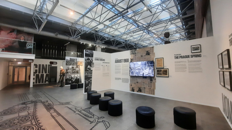 scene view of the prague spring section of the prague museum of communism