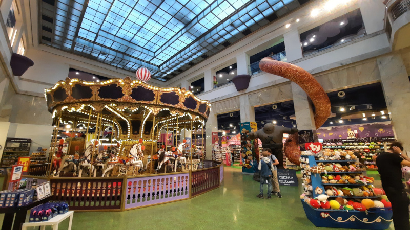 venetian carousel inside the playground in prague