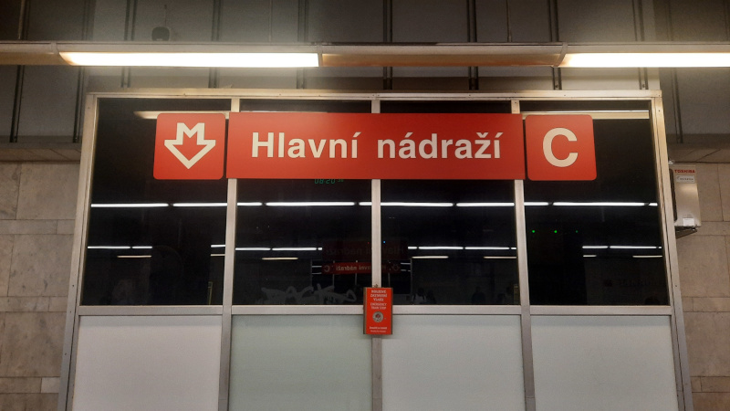 prague metro emergency stop button in the main train station