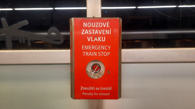 prague metro emergency stop button