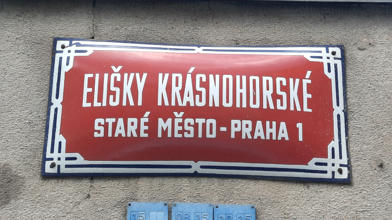 elisky krasnohorske street sign in prague